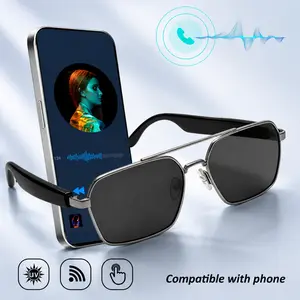 Smart Glasses, Bluetooth Audio Sunglasses with UV Protection,Mic & Touch Control for Hands-Free Calls, Voice Assistant，Wireless Smart Eyewear for Driving, Sports,Daily Use, Men’s Gift