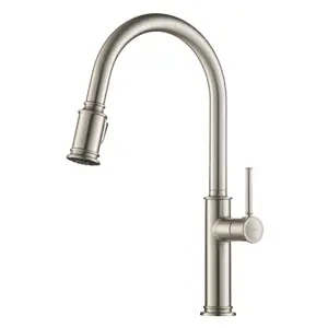 212 MAIN Classic Kraus KPF-1680SFS Sellette Single Handle Pull Down Kitchen Faucet (Pull Down Tap) with Dual Function Sprayhead, Rinsing Mode, and all-Brite™ Spot Free Stainless Steel Finish, Faucet Aerator