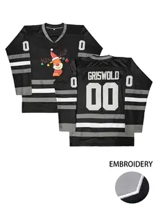 Men's Hockey Jersey Embroidered Sportswear Casual Training Long Sleeved Pullover White/Black/Red,Gift for Training,Thanksgiving,Christmas,New Year,Jersey Shirt,Athletic Training Apparel