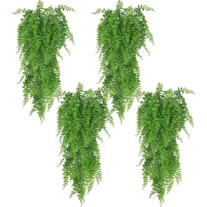 4Pcs Artificial Hanging Plants Fern Vine -  Fake Ivy Leaves Decoration for Indoors & Outdoors, Faux Foliage Greenery Decor for Living Room, Kitchen, Balcony, Garden, Bedroom, Farmhouse Aesthetic - Home Improvement.