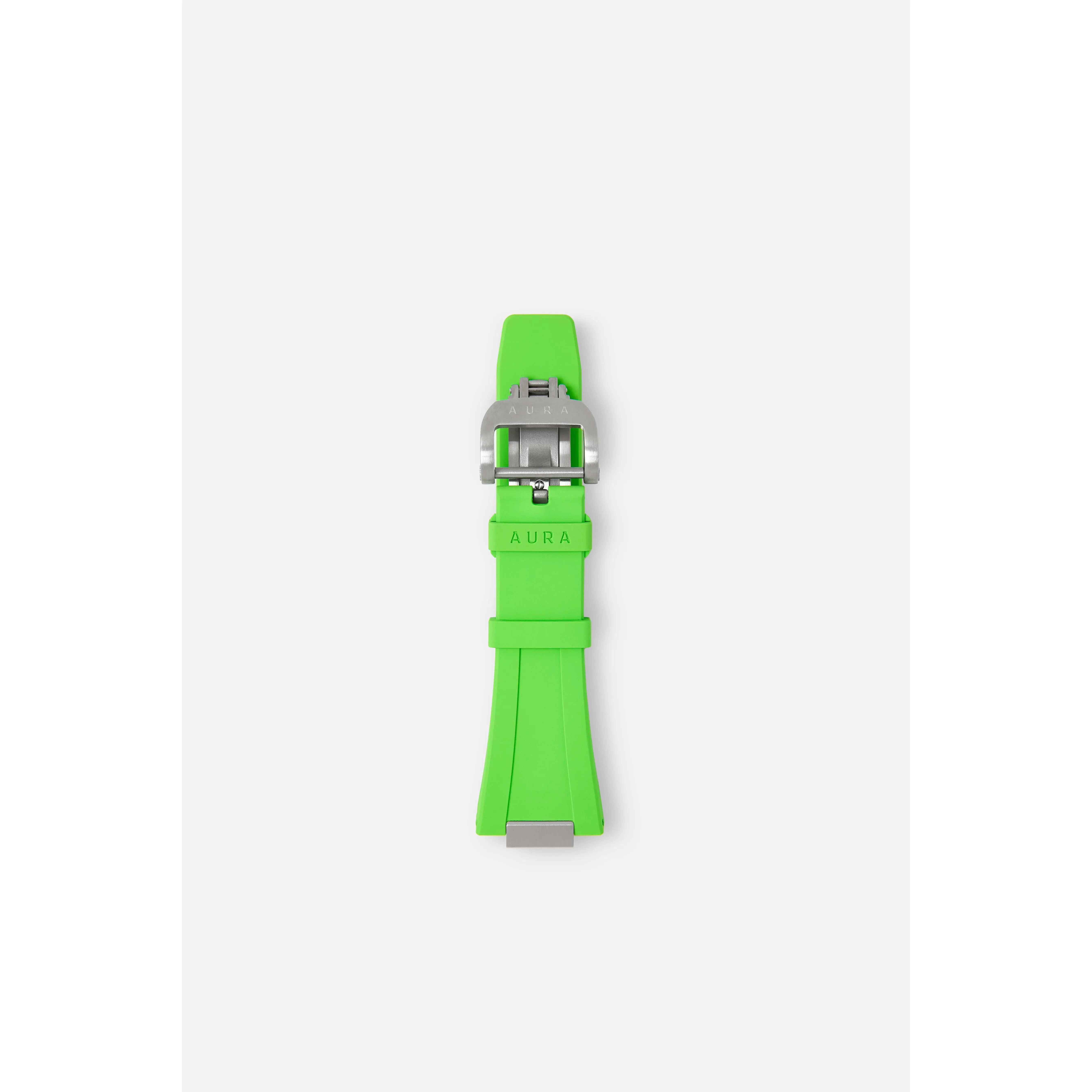 FKM Rubber Strap: Neon Green/Steel