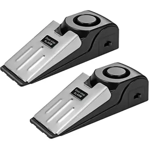 Door Alarm 2 Pack, 120 dB Door Stopper Wedge Door Stops Alarm Great for Traveling Hotel Home Security Door Stoppers Safety Tools