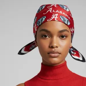 University of Alabama Bandana - Red with White and Black Details, Ideal for Fans and Events