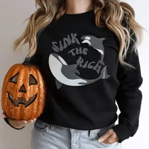 Gladys the Yacht-Sinking Orca" Sweatshirt: Sink the Rich with White Orca Power