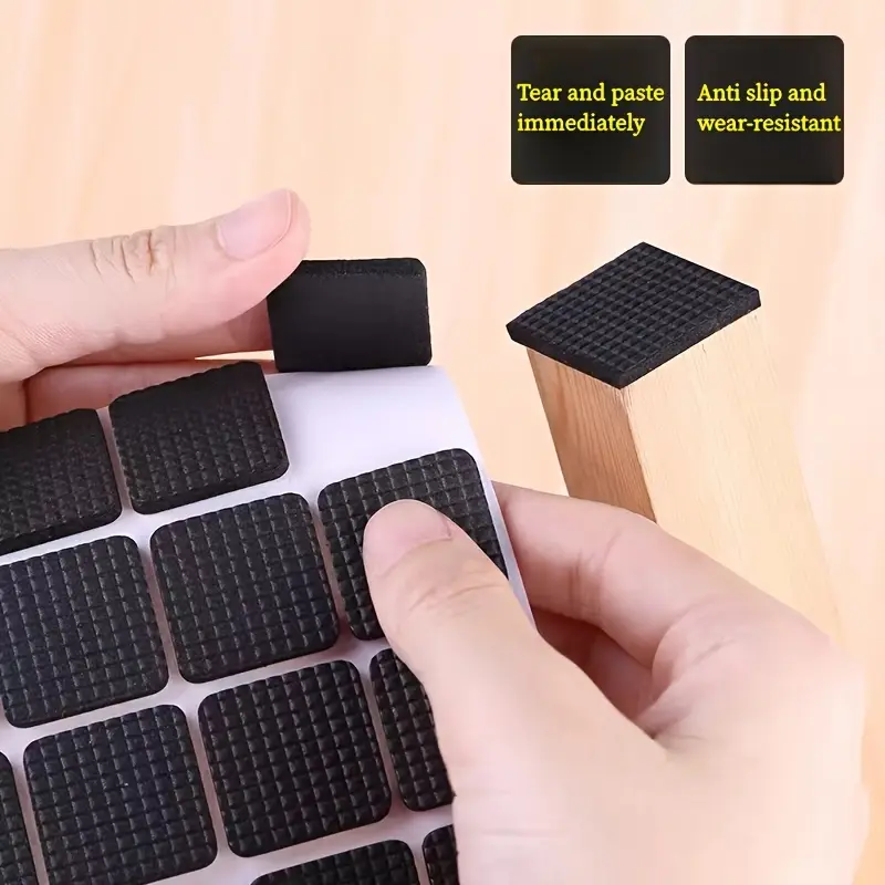 30/60 Pcs Non-Skid Furniture Leg Pads, Hardware Floor Protection Pads for Table/Chair, Home Users, Silent Setup, Anti-Scratch, Safe for Wood/Tile Floors