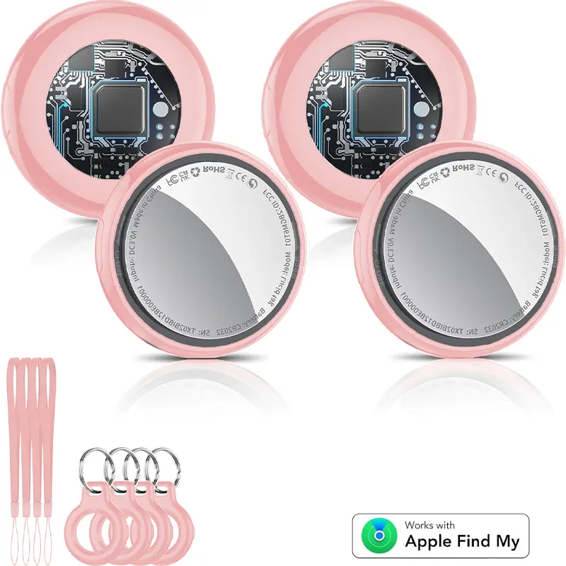 [Summervibes] Tukio GPS Tracker(iOS Only) for Cars & Pets - Mini Clear Design, Weatherproof Case, Anti-Lost Device, Works with Apple Find My iOS Only, IP67 Waterproof, Replaceable Battery - Smart Key Finder Remote