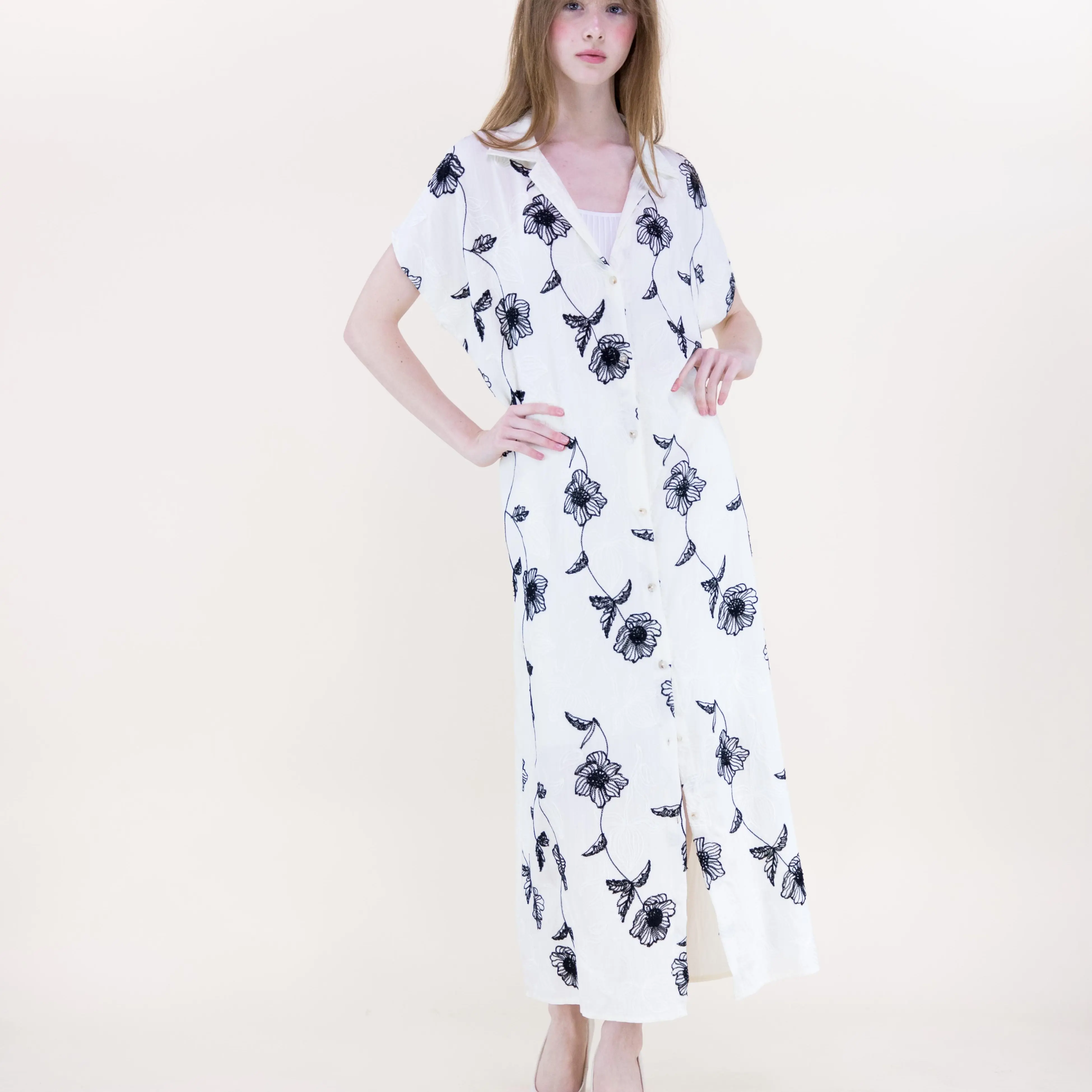 White - Maxi Shirt Dress