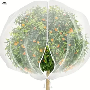 Cross Border Insect Proof Net Cover with Drawstring & Zipper Breathable Mesh for Greenhouse Fruit Tree Bird Proof Foldable Garden Outdoor Plant Shield