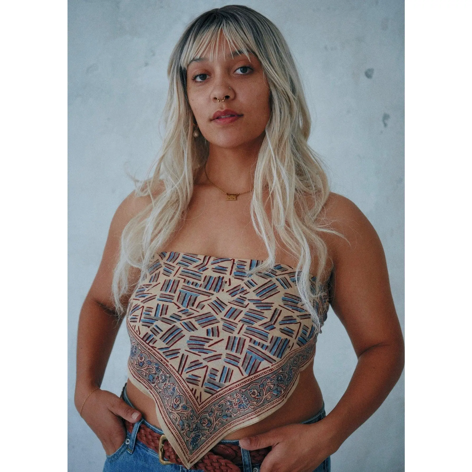 Mayan Scratch - Kalamkari Cotton Bandana
