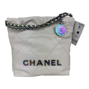Pre-owned CHANEL Lambskin Crossbody Bags Limited Edition Mini White 22 Hobo Bag