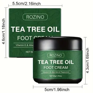 Tea Tree Oil Foot Cream, Moisturizing Cream for Dry Rough Feet, Heels, Elbows & Knees, Softens and Smooths Skin, Fast Absorbing, Daily, Adults,summervibes