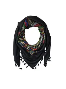 Colorful Palestinian Keffiyeh Red on Black Made in Palestine