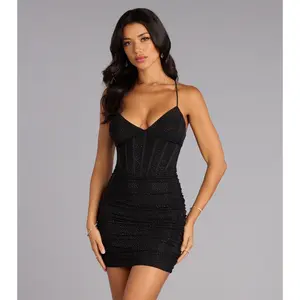 Penelope Corset Lace-Up Mini Dress