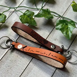 Morse Code Keychain | Secret Message Code | Personalized Custom Leather Keychain | Gift for Him | 3rd Anniversary Gift| Nerdy Boyfriend Gift