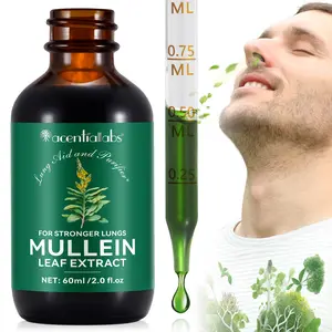 Acentiallabs   Mullein Drops for Lungs, Mullein Drops for Lungs 2 Fl Oz - Mullein Leaf Extract for Lungs with Chlorophyll Dietary Vitamin
