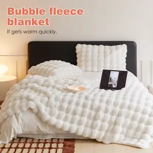 1 Count Soft Faux Fur Throw Blanket Solid Reversible Shaggy Blanket, Plush Thick Fluffy Blankets Throws for Bed, Couch, Sofa, Office, Camping