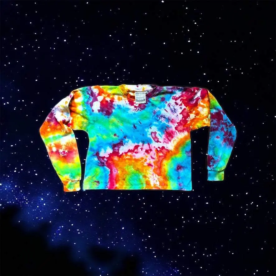 Flow State Reiki Infused Tie-Dye Long Sleeve Crop Top XS