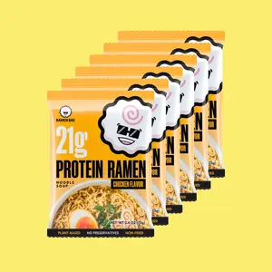 Chicken Protein Ramen Soup - High Protein, Low Fat Instant Ramen - Vegan Chicken Flavor