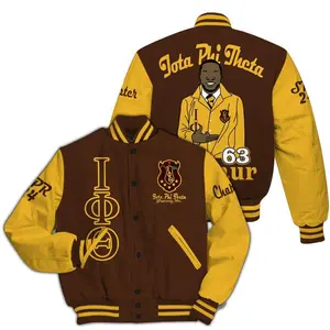 Iota Phi Theta Brown Varsity Jacket 1963 Inspired, Fraternity Style Outerwear, Classic Greek Life Fashion