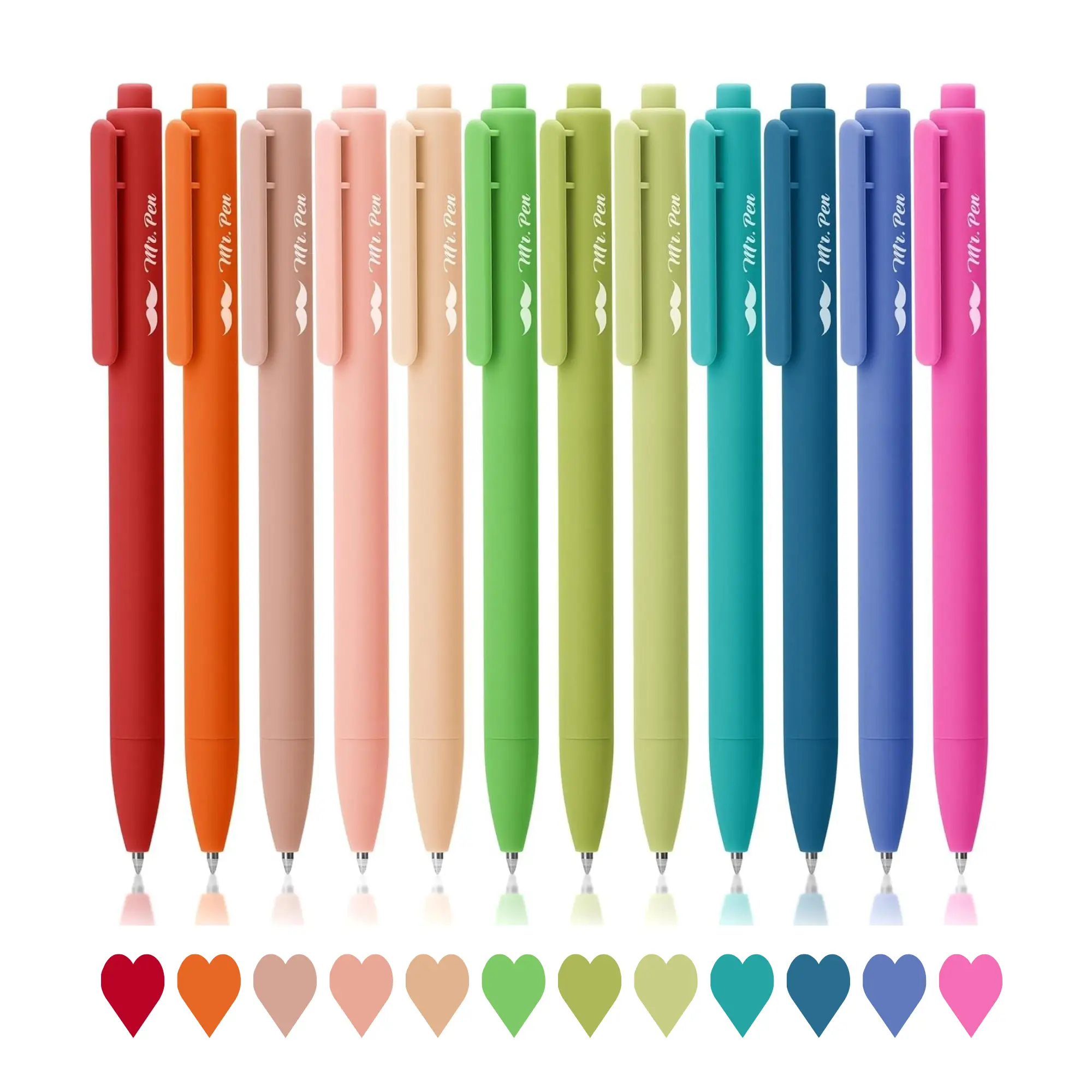 Mr. Pen Cute Retractable Gel Pens 12 Pack Colored Ink Fine Point 0.7mm Vibrant Colors for Doodling & Writing Instruments, Back To School Supplies, Art