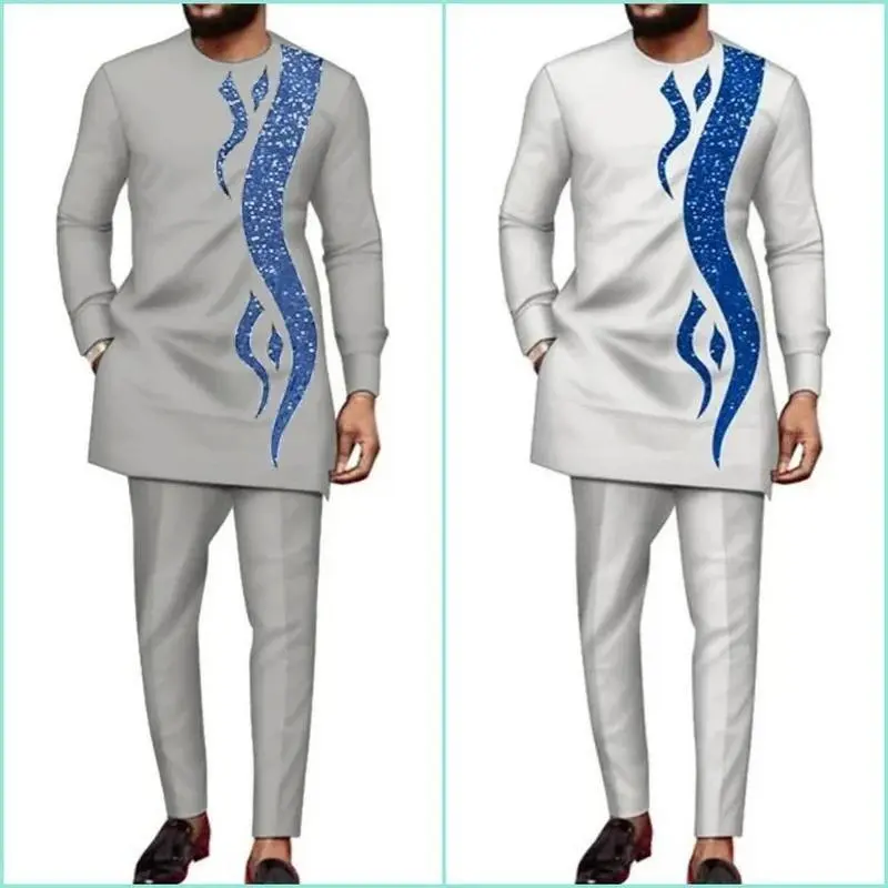 New traditional men's suit elegant and fashionable men's suit casual embroidery two-piece set Fathersdaygift Menswear Cultural Ethnic