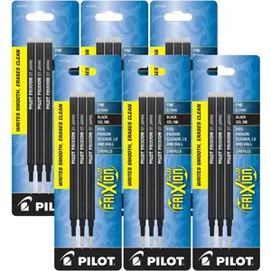 Pilot Gel Ink Refills for FriXion Erasable Gel Pen, Fine Point, Black Ink  18 (77330)