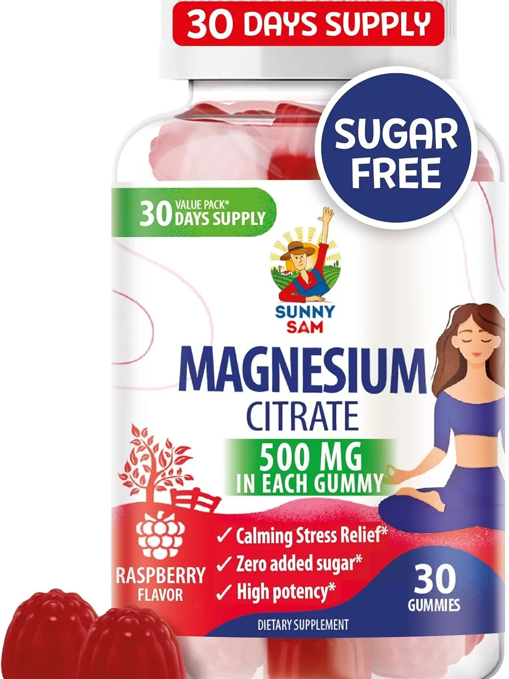 Magnesium Gummies for Kids & Adults - 500mg - Calm Magnesium Chews - Magnesium Citrate Chewable Supplement for Mood & Muscle Support