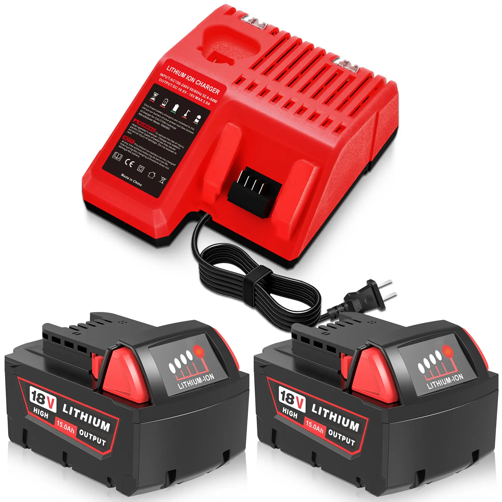 Upgraded18V 15000MAh Replacement for Milwaukee M-18   Lithium High Capacity  Battery Compatible with  48-11-1850 18 Volt Cordless Power Tool and Chargers