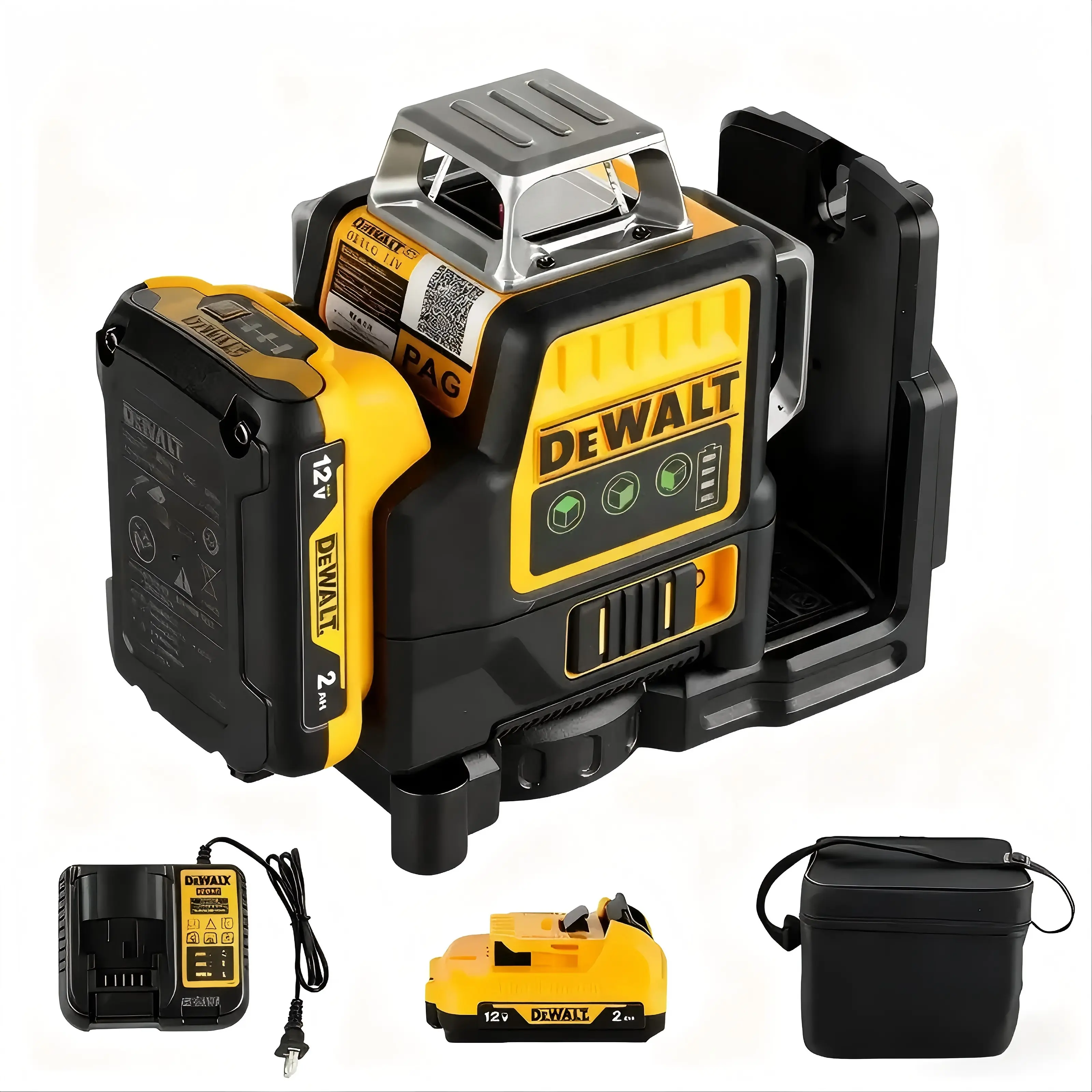 Dewalt 12V Lithium Battery 360-Degree Laser Level Kit, 12-Line Vertical & Horizontal Green Laser Tool, Multipurpose Outdoor Hand Tool (Model 2026 089LG), Multipurpose Laser Level