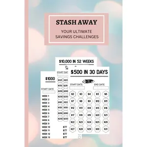 Stash , Your  Savings Challenges | 100 Pages Savings Journal | Multiple Saving Challenges | Daily, Weekly, Monthly and Yearly - Paperback