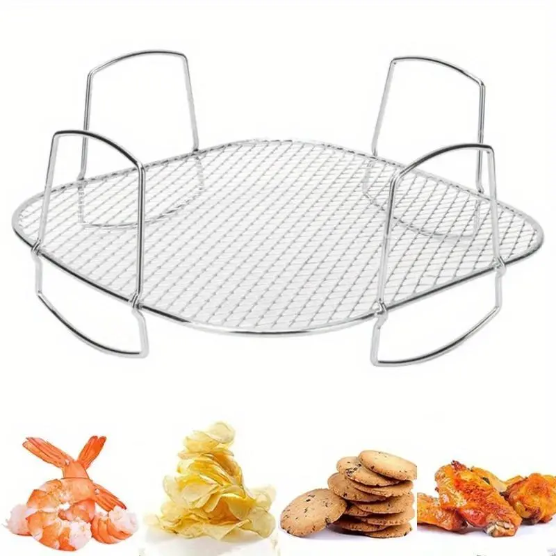 Air Fryer Stainless Steel Rack Layer Dehydrator Rack Kitchen Air Fryer Accessories Toast Food Holder Stand Cooking Baking Tools