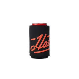 Black Double Neoprene Puff Print Stylish Drinkware Coozie