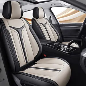 PU Leather Car Seat Covers All-Season Universal Fit Easy Clean Full Surround Protection Auto Interior Decoration Accessories