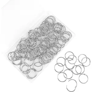 Loose Leaf Binder Office Book Rings 1-Inch(100 Pack), with Metal Nickel Plated for Key,for Index Cards and School,Sliver