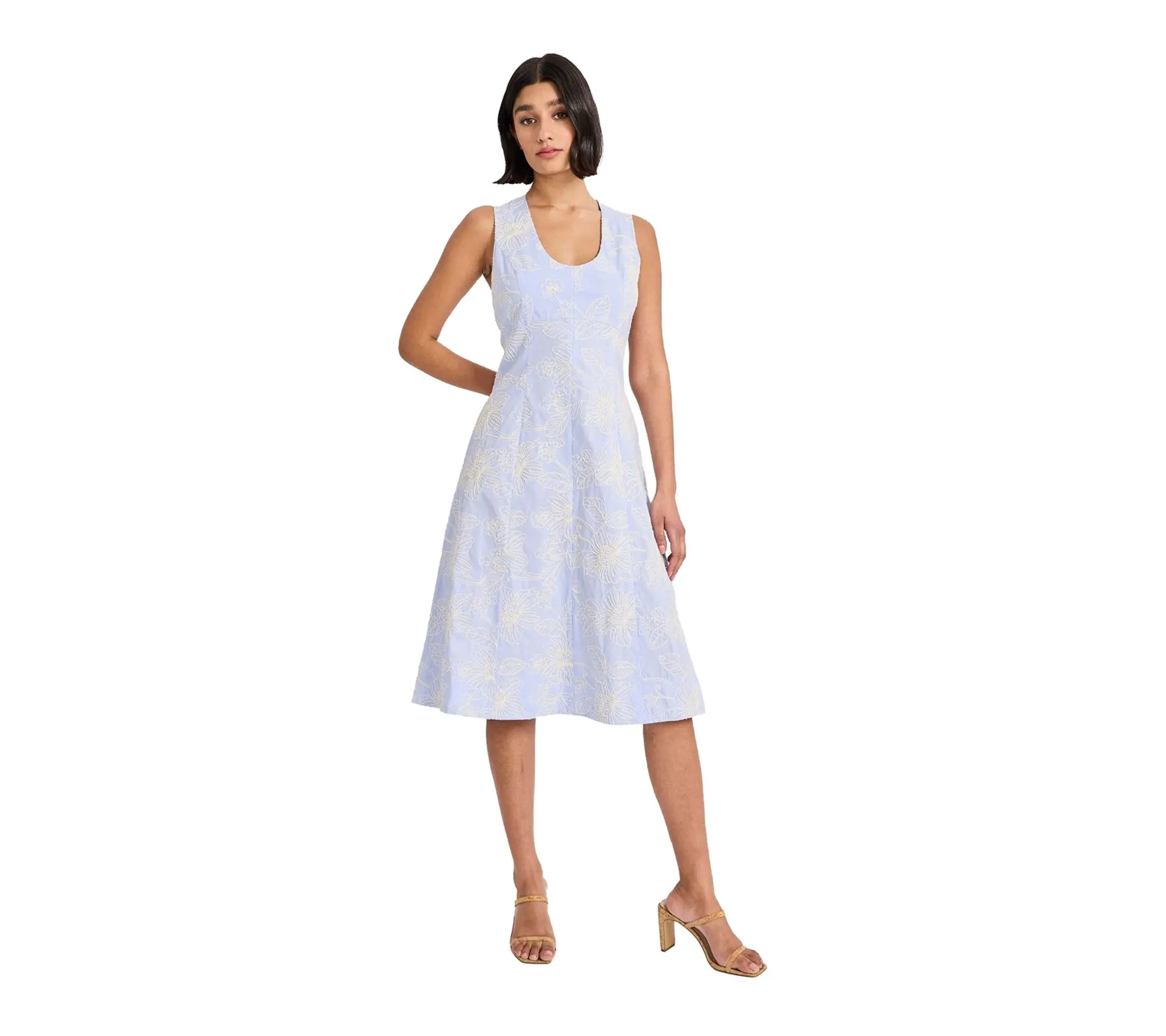 Maggy London Sleeveless Scoop Neck Midi Dress