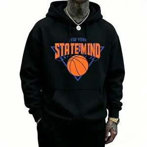 Viral Basketball Hoodie [Popular TikTok Hoodie] New York Spirit Basketball Pattern Hoodie, unisex, casual everyday wear, streetwear hoodie, suitable for basketball fans, streetwear enthusiasts, and trend-followers