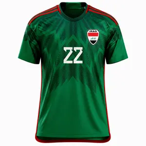 All Over Print Unisex Soccer Jersey, 2026 Iraq National Team Style Green Jersey, Patriotic Football Shirt, Sports Fan Gift, Fan Apparel Top