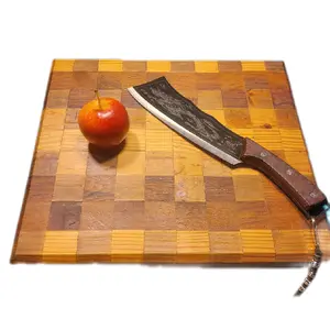 Large Cutting Board with Checkerboard Design for Kitchen Use