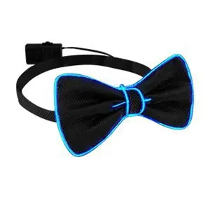 Blinkee  EL Wire Blue Bow Tie for Men Night Rave Parties