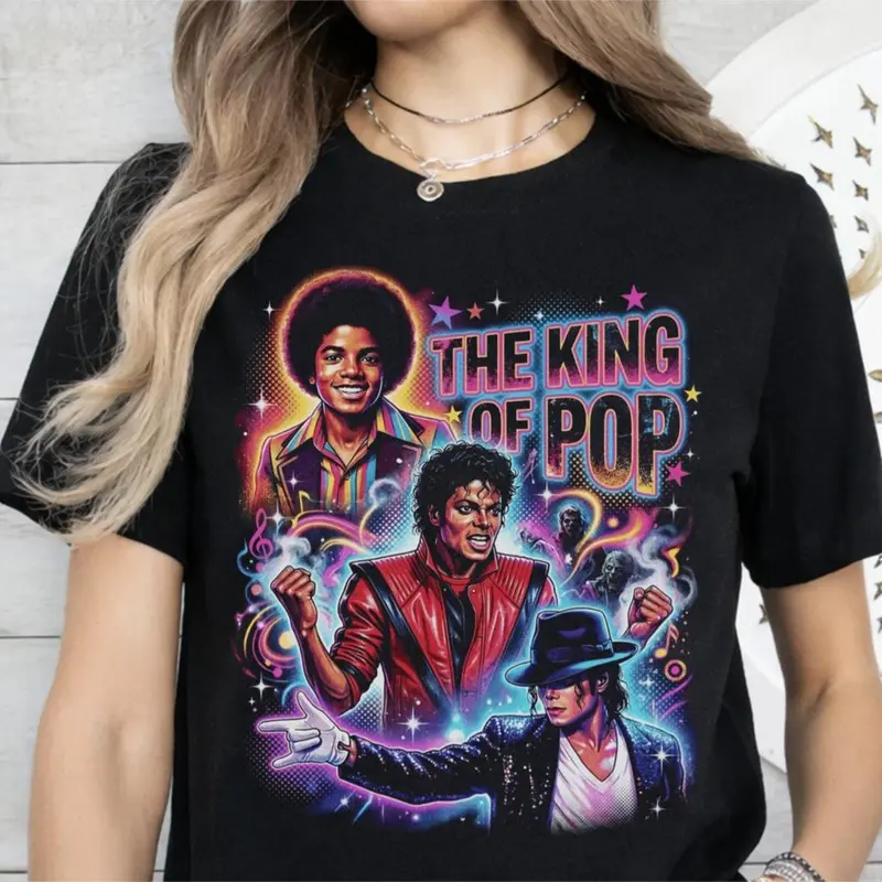 Michael Jackson King of Pop Halftone T-Shirt Unisex All Size