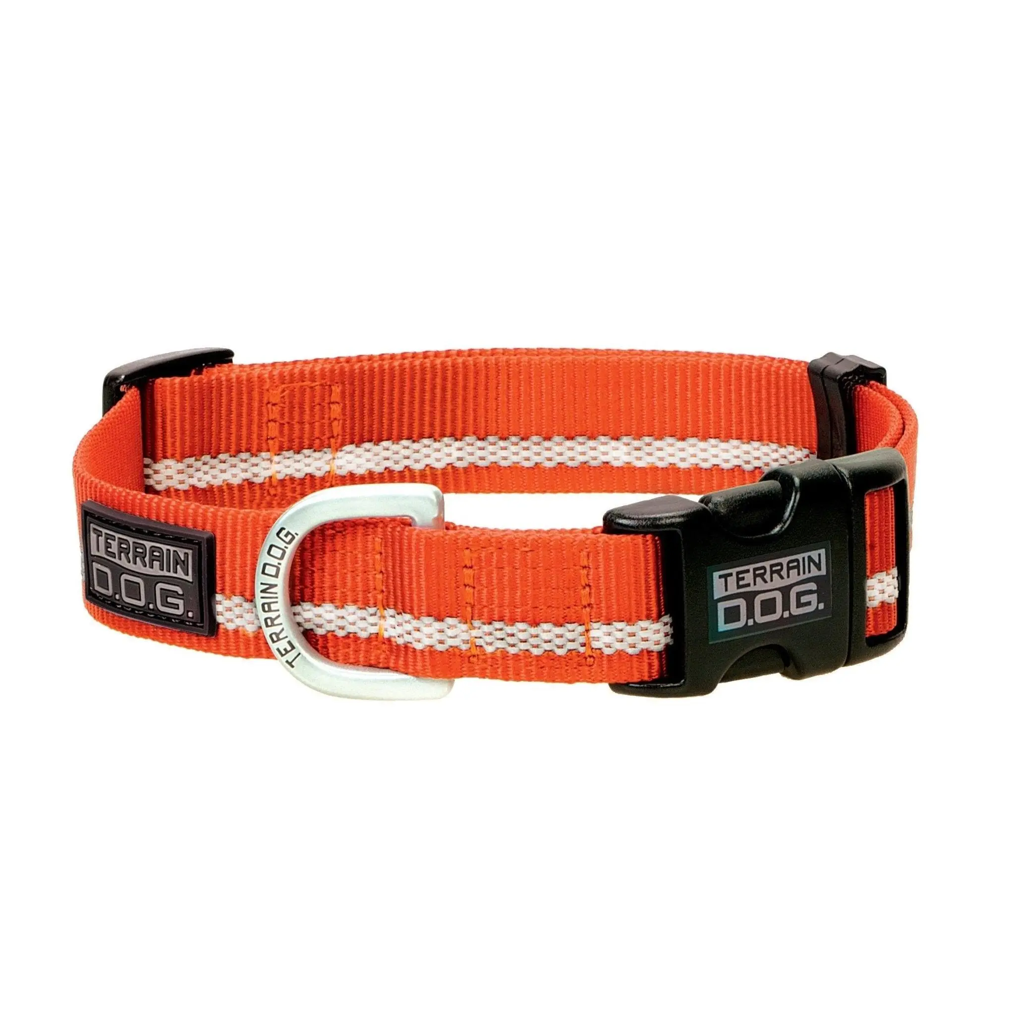 Weaver Leather Terrain D.O.G. Reflective Snap-n-Go Dog Collar - Adjustable with Quick-Release Buckle and Aluminum Dee