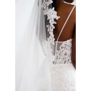 Covered in Lace Wedding Cathedral Veil: Off White