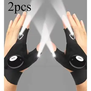 LED Flashlight Gloves, Gifts for Men Him Boyfriend Husband, Cool Gadget Finger Lights Waterproof for Camping Fishing Repairing, Fathers Day Christmas