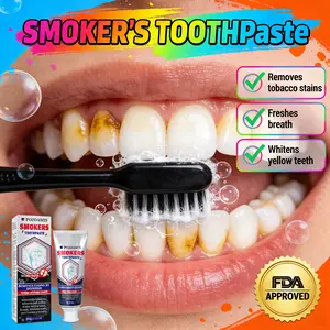 Icy Mint Smokers Toothpaste, Professional Deep Stain Remover for Coffee & Yellow Marks, Extra Strength Whitening & Enamel Strengthening, Long-Lasting Fresh Breath, Anti-Plaque Defense Care Oral Antibacterial Brush Coconut Foam Repair Scent Antibacterial