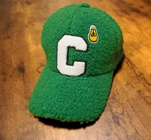 Be The Light Teddy Cap Green/Tan Fuzzy Hat with White 'C' and Unique Logo Design