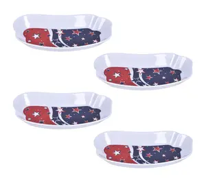 Temp-tations Set of 4 Melamine Hot Dog Plates