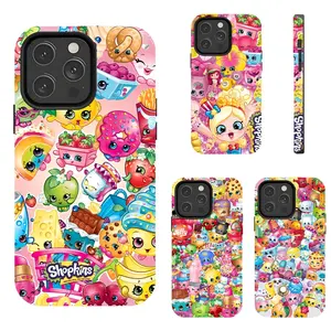 Pastel Shopkins Phone Case Pack - Sweet Cartoon Toy Aesthetic, Suitable for iPhone 17/16/15/14/13/12/11 Pro Max/Plusand Samsung Galaxy S23-25, shock-absorbing shock-absorbing, anti-drop protective case, lightweight, new fashion trend design for gifting on
