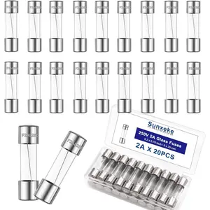 20PCS F2AL250V 5 x 20mm Fast Blow Glass Fuses 2A 2Amp 250V Glass Fuse,0.2 x 0.78 Inch