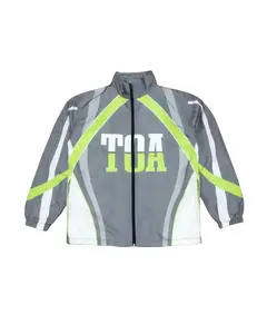 TOA Retro Colorblock Windbreaker Jacket | Y2K Streetwear Oversized Zip Up Track Jacket, Casual Unisex Lightweight Sporty Bomber Coat