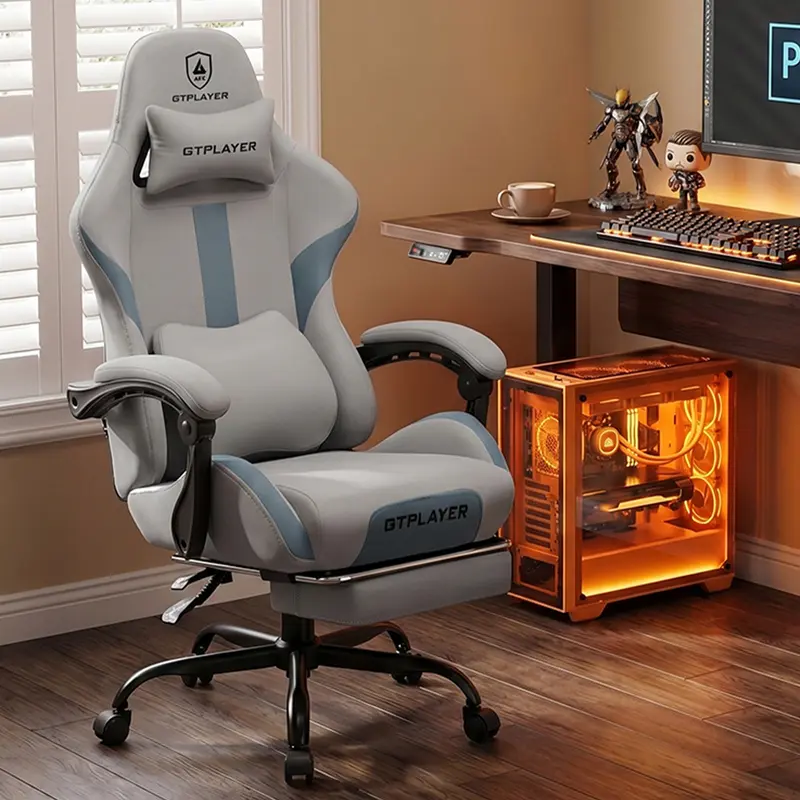 GTPLAYER Ergonomic Video Game Chair (Gamer Stuff) - Microfiber, Adjustable Height & Armrest, Elongated, 360-Degree Swivel, Recline, Spring Cushion, Memory Foam, Breathable Support, Rolling PC Chair, Assembly Required (Built for Gaming, Work, Study)